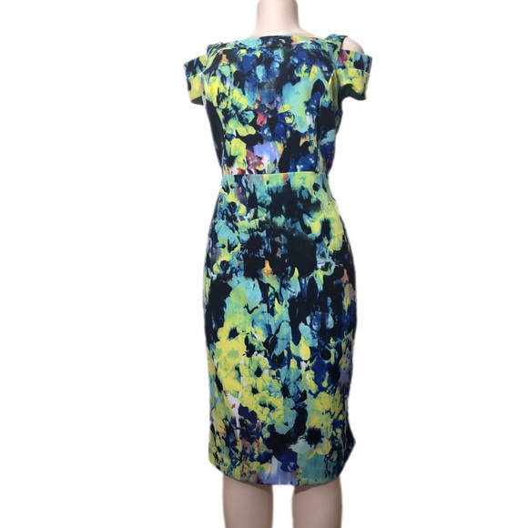 NWOT Elegant Abstract Print Midi Dress - Picture 1 of 11